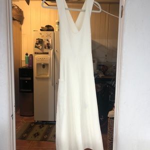 Tibi Castora Crossback Overall Dress Crepe White